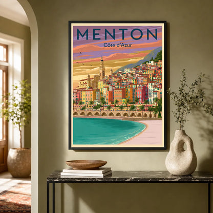Menton French Riviera Wall Art Decor - Wall Art Decor - styled