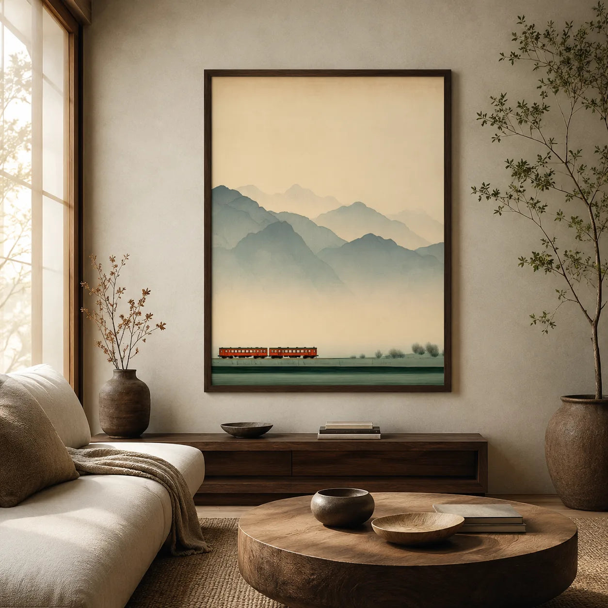 Misty Mountain Train Wall Art Decor - Wall Art Decor - detail