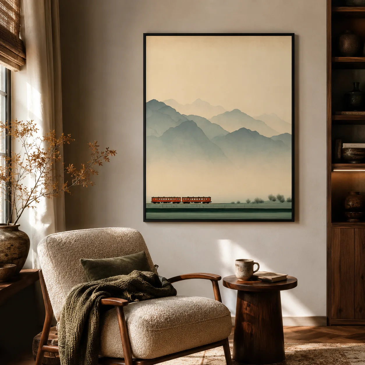 Misty Mountain Train Wall Art Decor - Wall Art Decor - in use