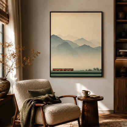 Misty Mountain Train Wall Art Decor - Wall Art Decor - in use