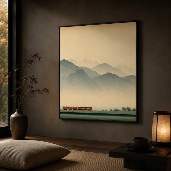 Misty Mountain Train Wall Art Decor