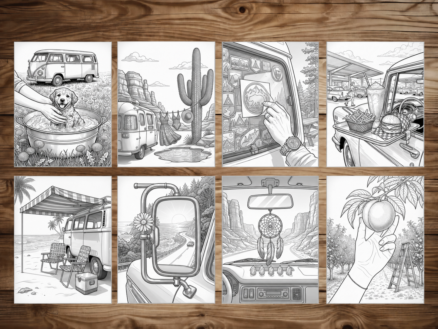 50 Cozy Summer Road Trip Coloring Pages - Printable PDF