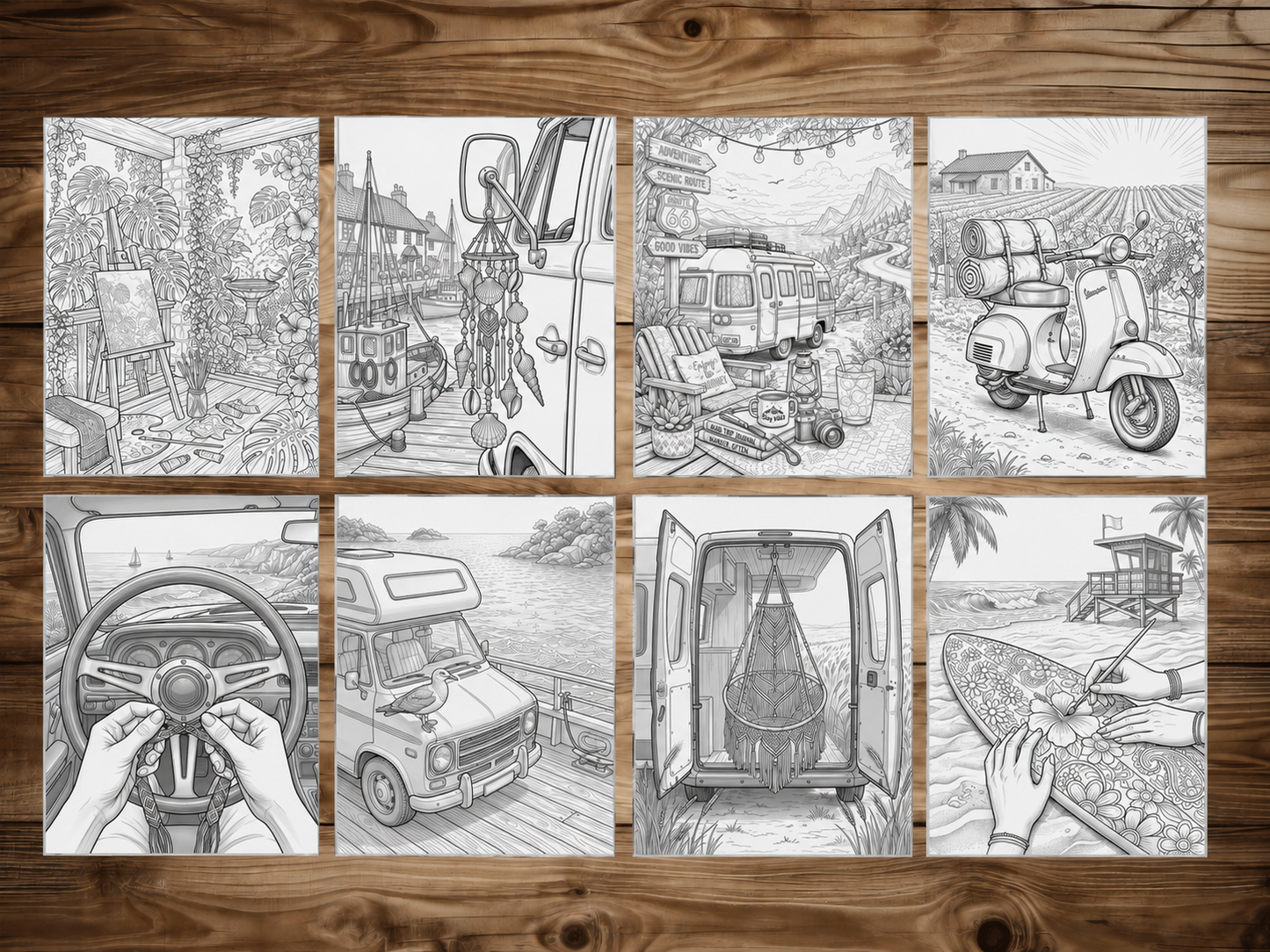 50 Cozy Summer Road Trip Coloring Pages - Printable PDF