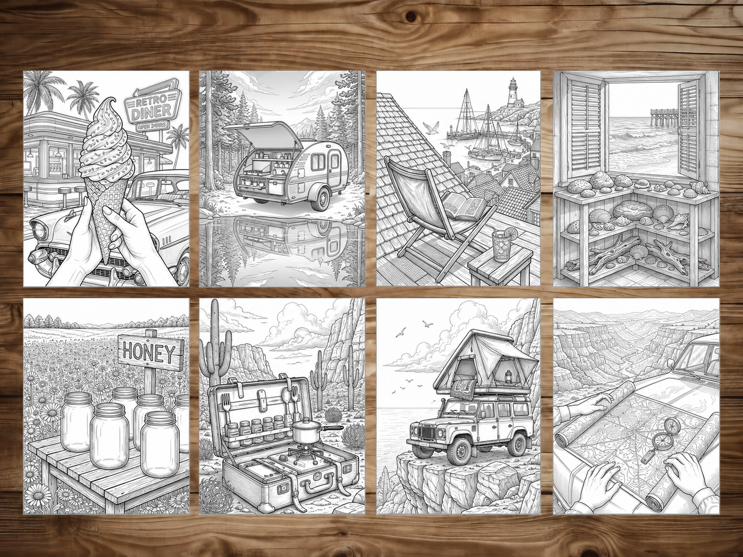 50 Cozy Summer Road Trip Coloring Pages - Printable PDF