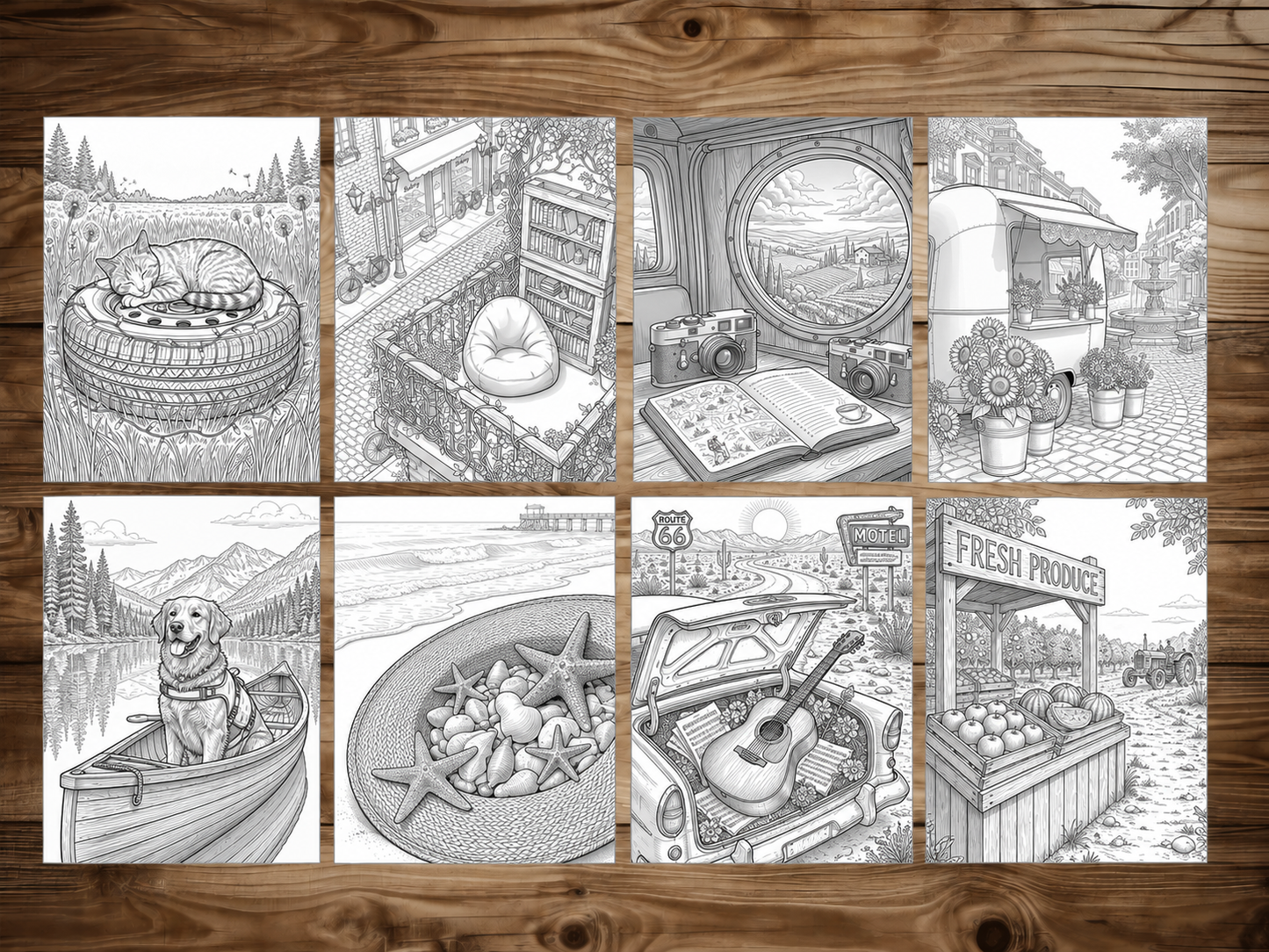 50 Cozy Summer Road Trip Coloring Pages - Printable PDF