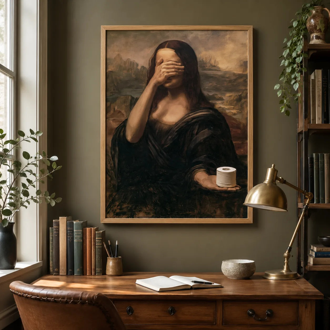 Mona Lisa Toilet Paper Wall Art Decor - Wall Art Decor - alternate angle