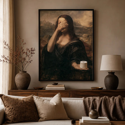 Mona Lisa Toilet Paper Wall Art Decor - Wall Art Decor - in use