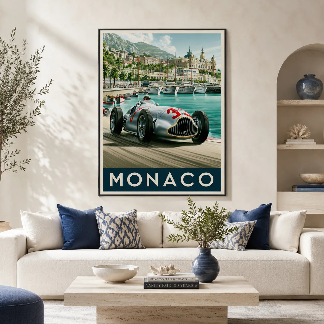 Monaco Vintage Race Car Wall Art Decor - Wall Art Decor - lifestyle
