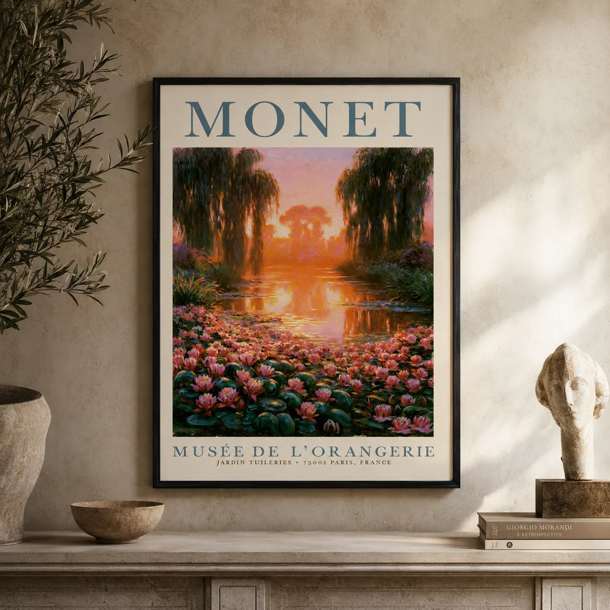 Monet Water Lily Sunset Wall Art Decor - Wall Art Decor - view 11