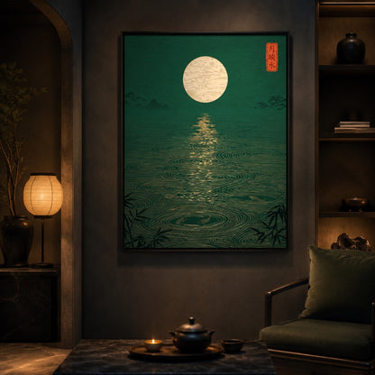 Moonlit Koi Pond Wall Art Decor preview 11