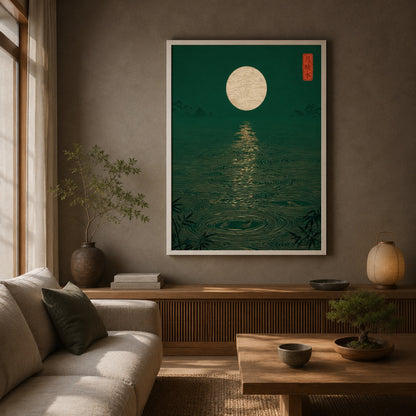 Moonlit Koi Pond Wall Art Decor preview 3