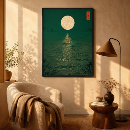 Moonlit Koi Pond Wall Art Decor preview 5