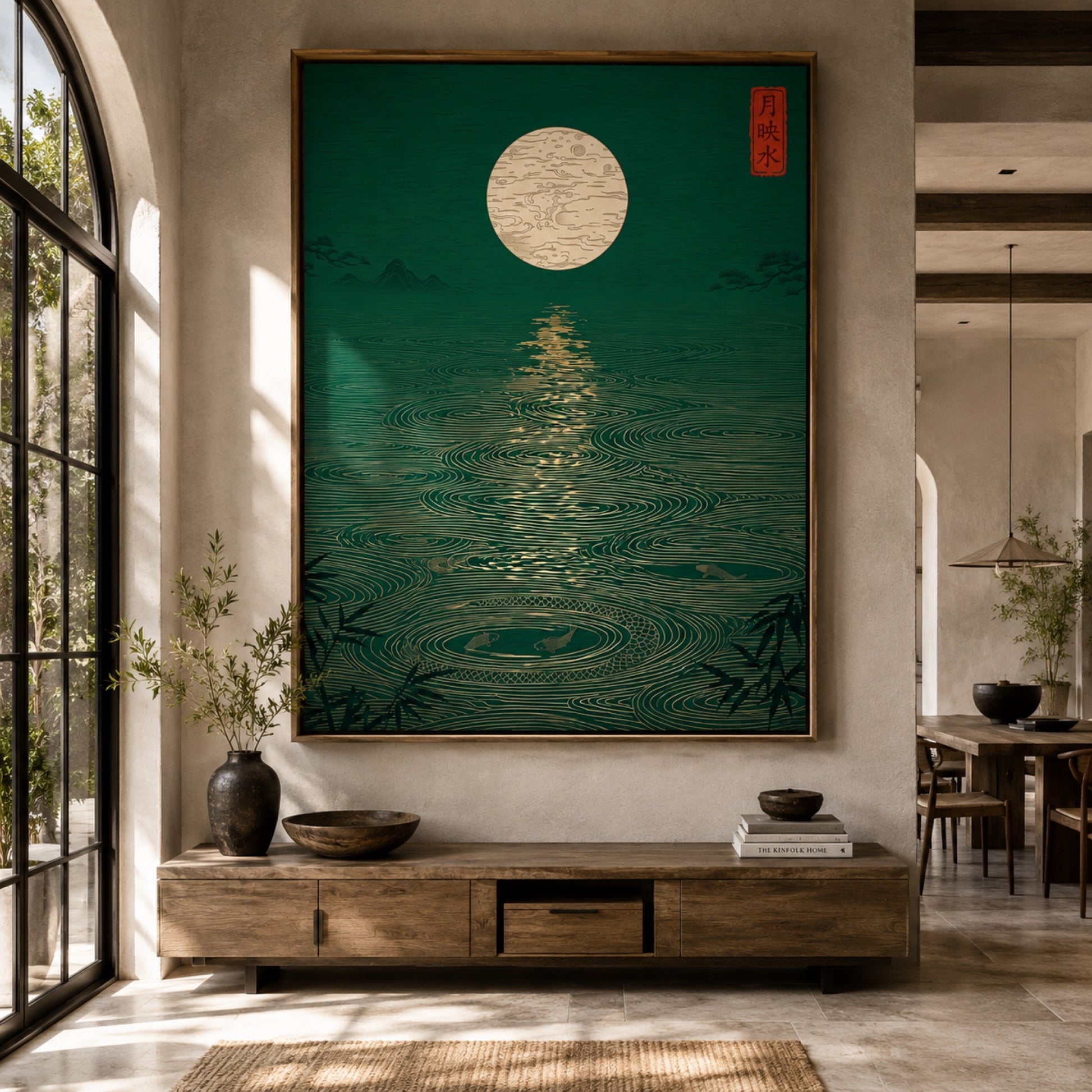 Moonlit Koi Pond Wall Art Decor preview 6
