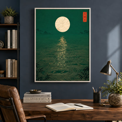 Moonlit Koi Pond Wall Art Decor preview 7