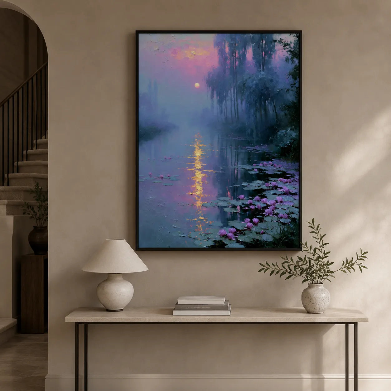 Moonlit Lotus Pond Wall Art Decor - Wall Art Decor - view 11