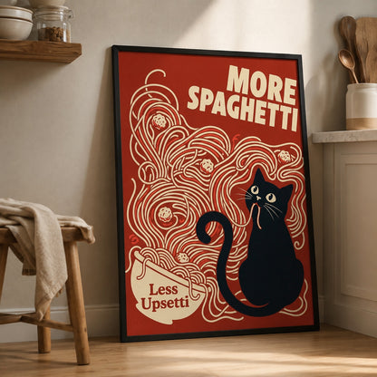 More Spaghetti Less Upsetti Cat Wall Art Decor – preview 11