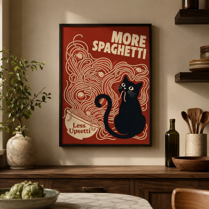 More Spaghetti Less Upsetti Cat Wall Art Decor