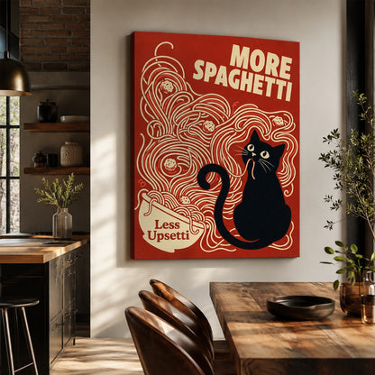 More Spaghetti Less Upsetti Cat Wall Art Decor – preview 7