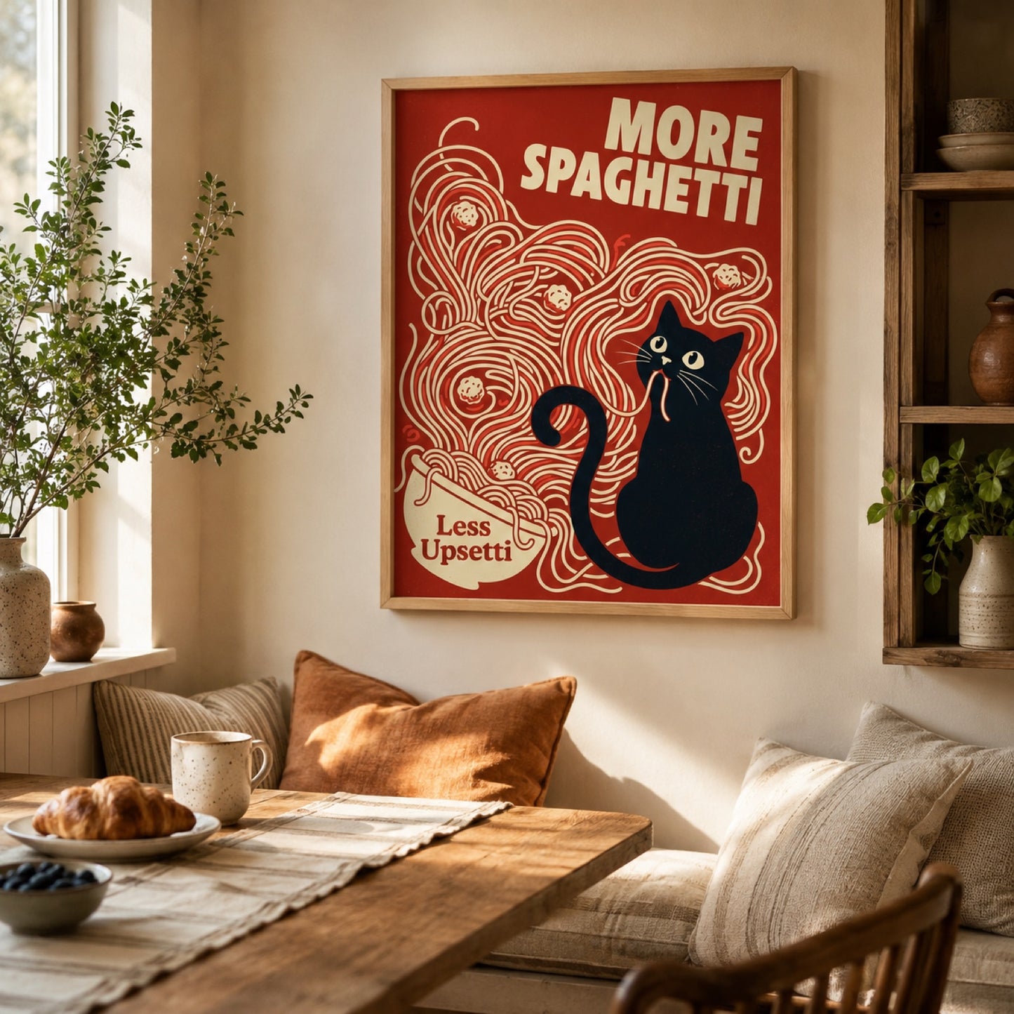 More Spaghetti Less Upsetti Cat Wall Art Decor – preview 8