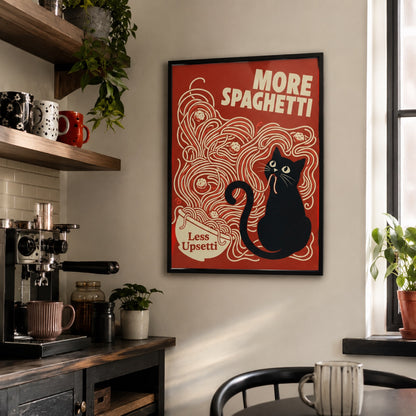 More Spaghetti Less Upsetti Cat Wall Art Decor – preview 9