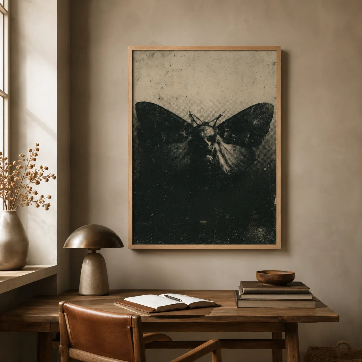 Moth Dark Academia Wall Art Decor - Wall Art Decor - alternate angle
