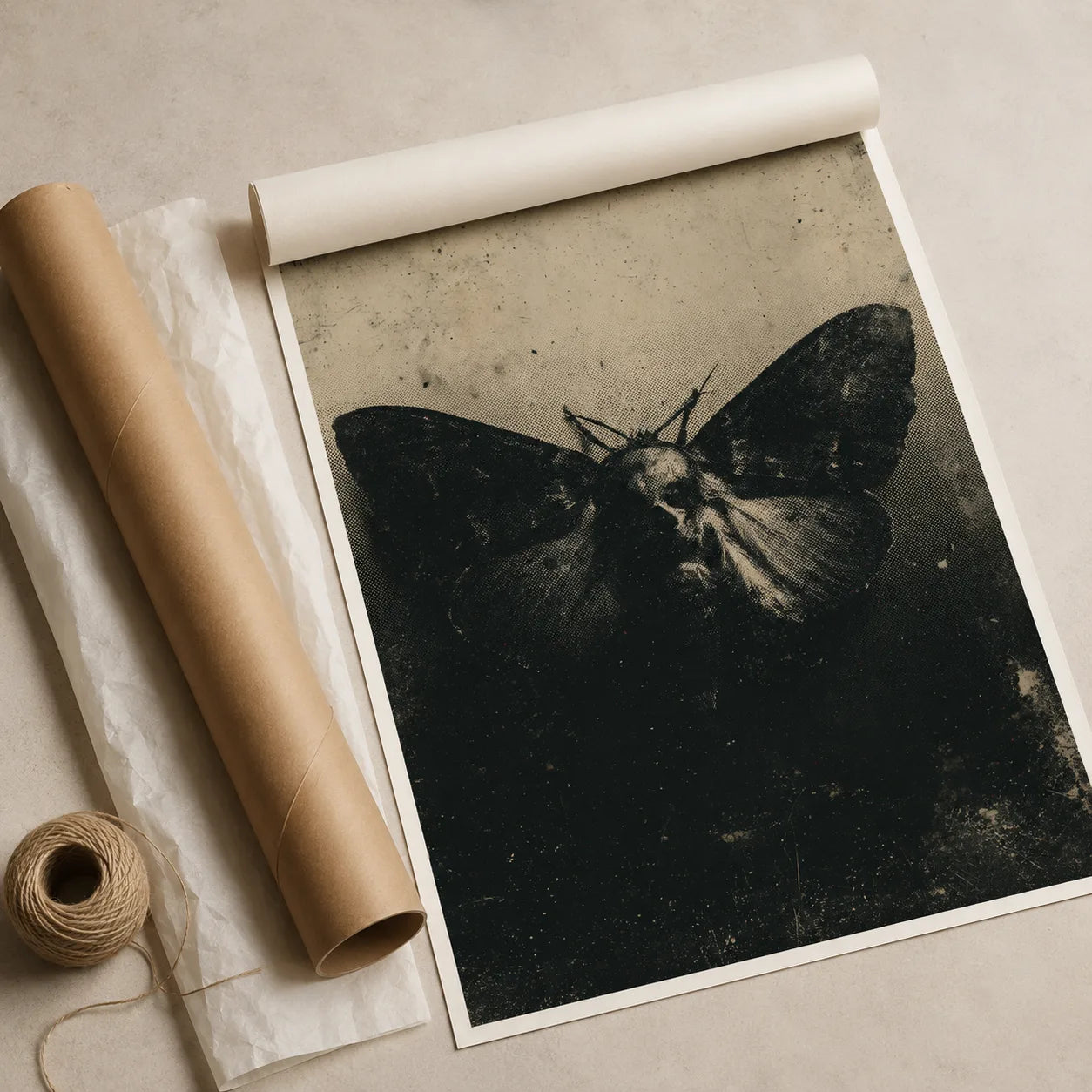 Moth Dark Academia Wall Art Decor - Wall Art Decor - back view