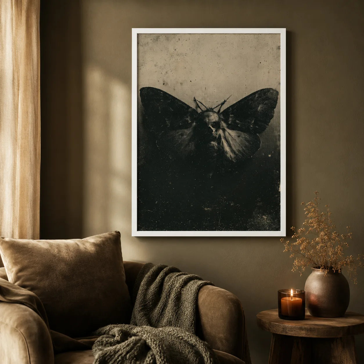 Moth Dark Academia Wall Art Decor - Wall Art Decor - in use