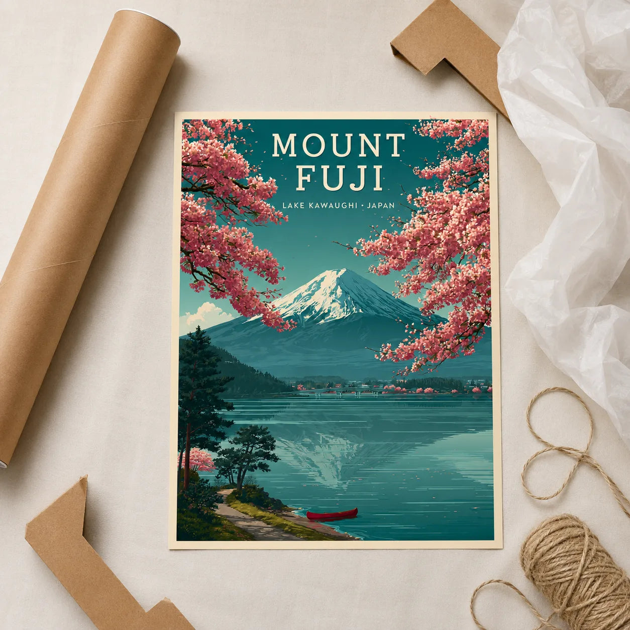 Mount Fuji Japan Wall Art Decor - Wall Art Decor - back view