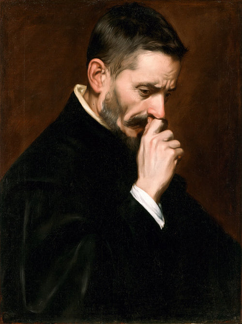 Mustached Man Holding Nose Wall Art Decor