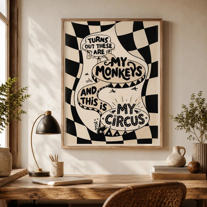 My Monkeys My Circus Wall Art Decor - Wall Art Decor - detail