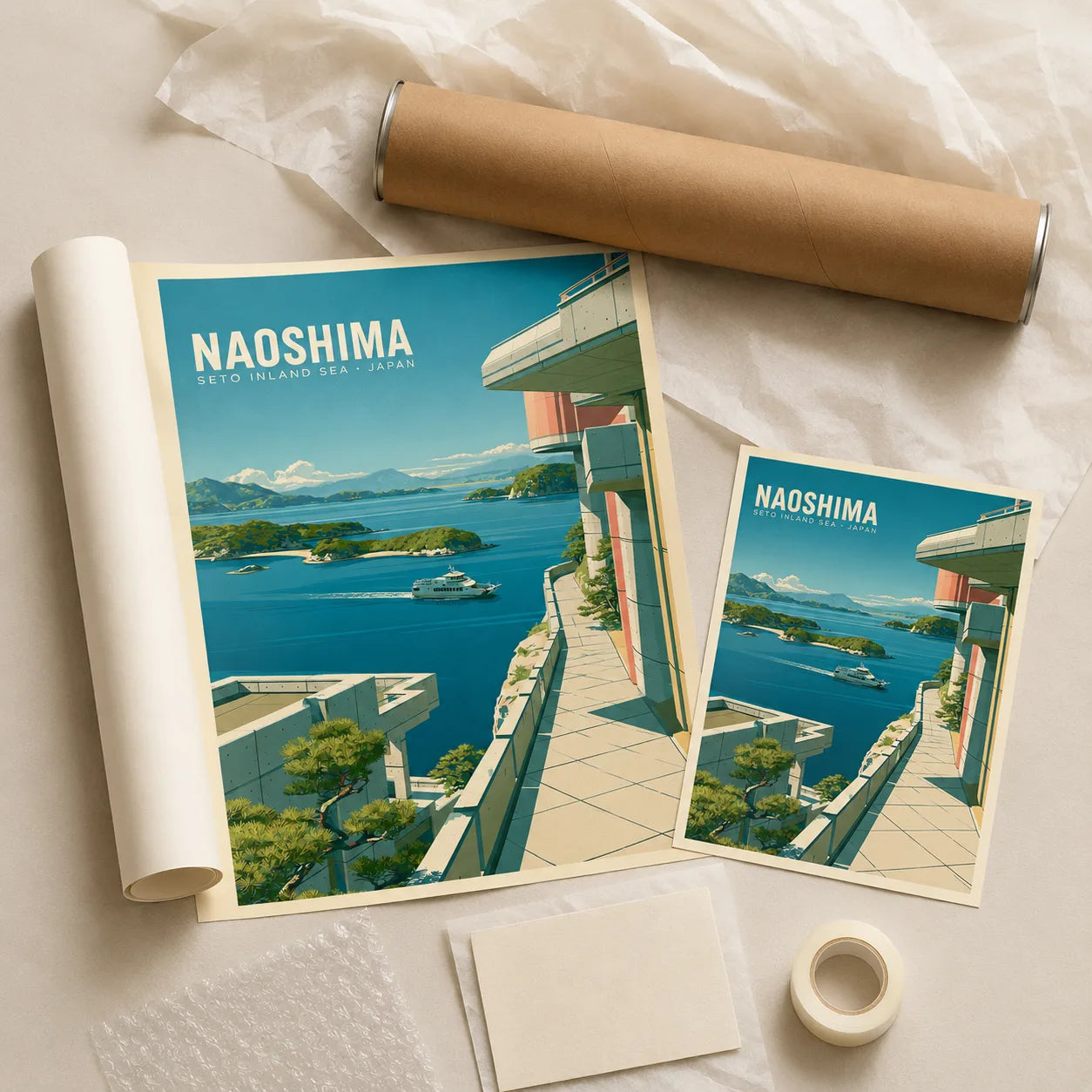 Naoshima Seto Inland Sea Wall Art Decor - Wall Art Decor - back view