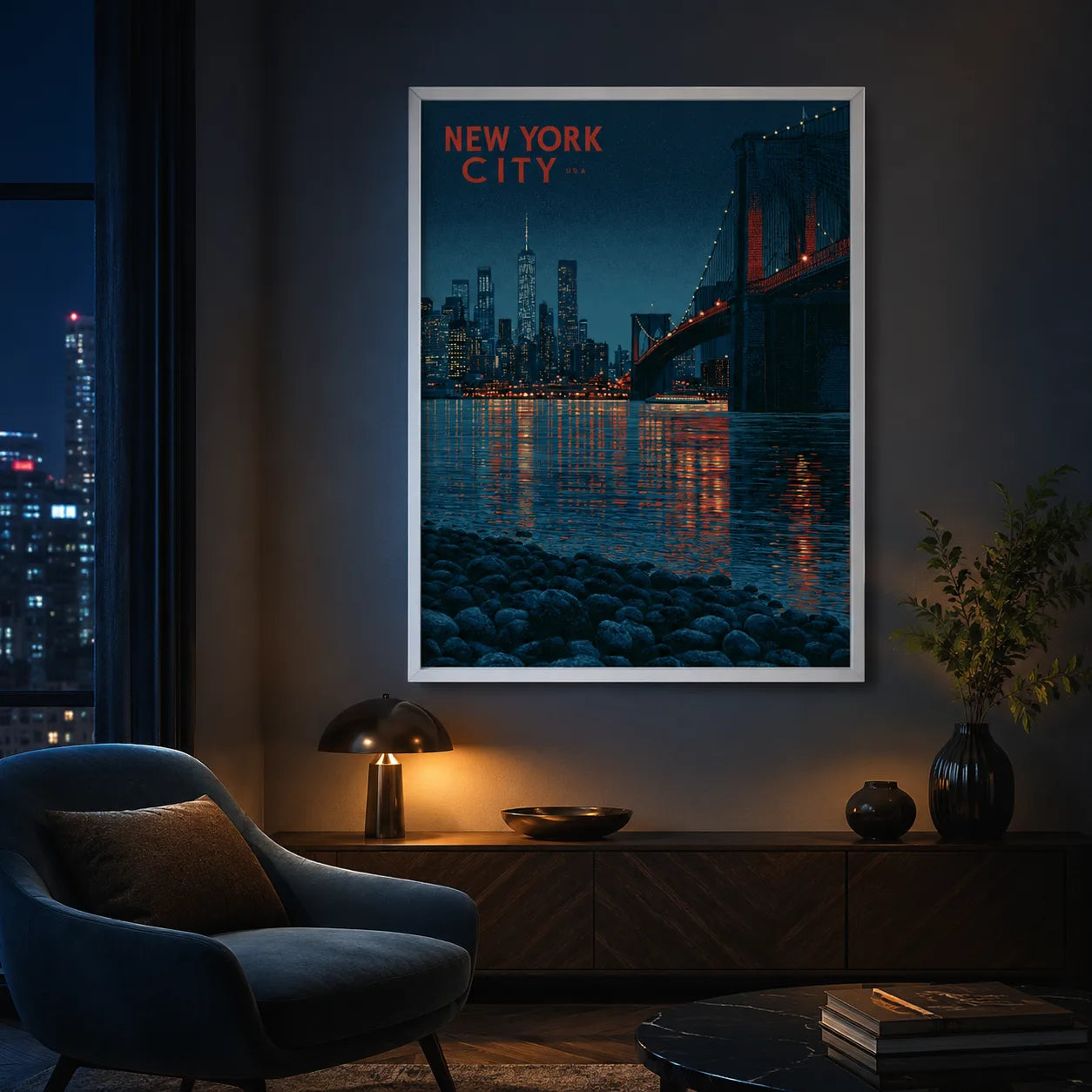 New York City Skyline Wall Art Decor - Wall Art Decor - lifestyle