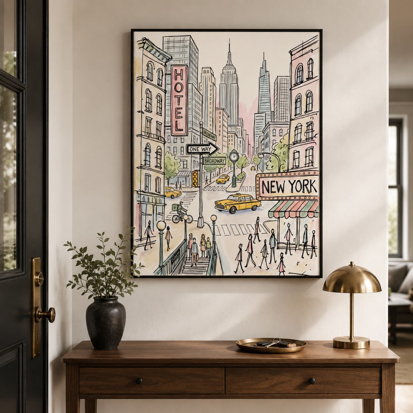 New York City Watercolor Sketch Wall Art Decor – preview 10