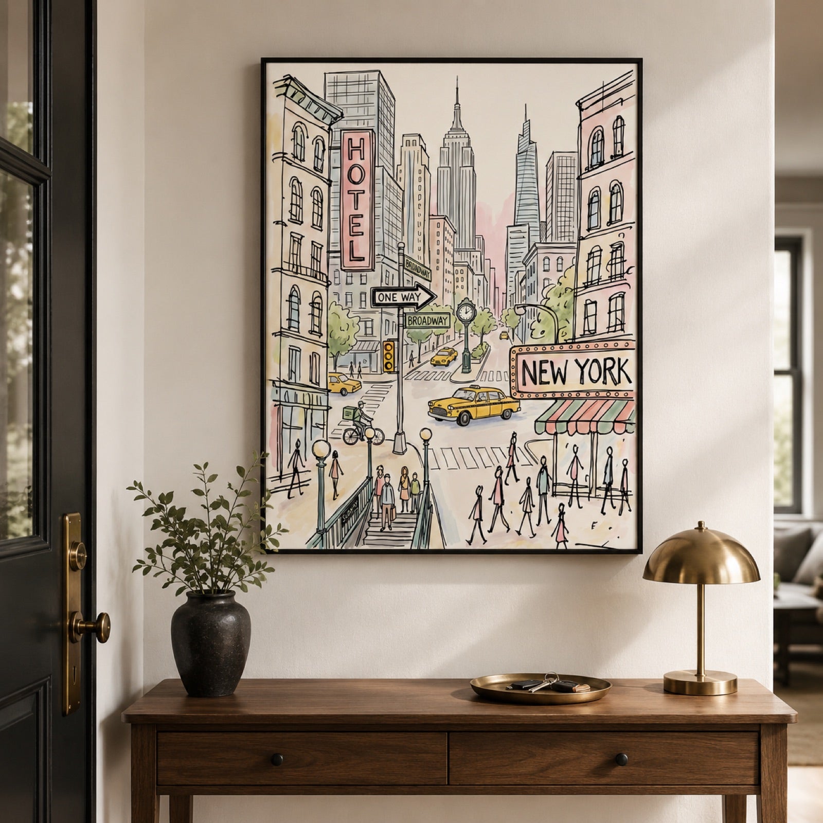 New York City Watercolor Sketch Wall Art Decor – preview 10