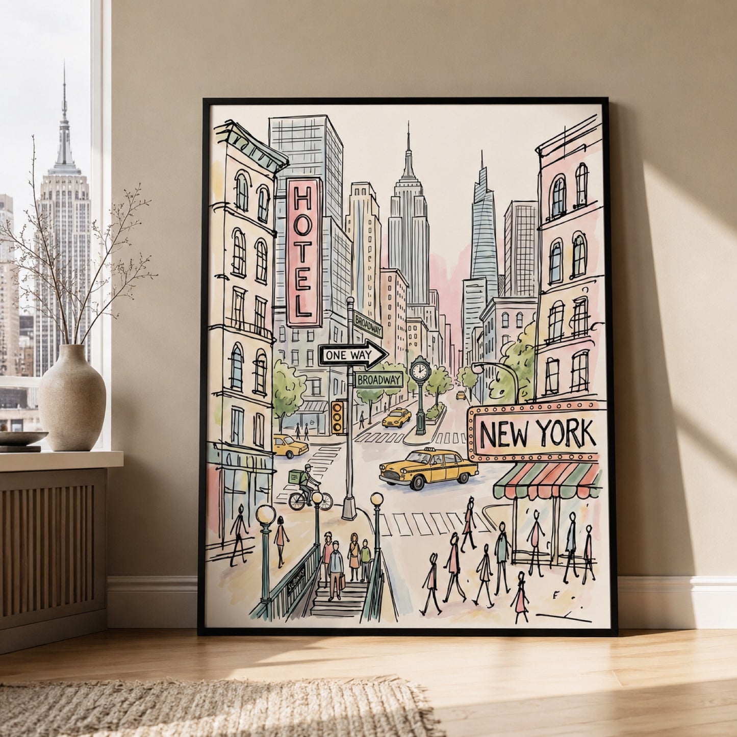 New York City Watercolor Sketch Wall Art Decor – preview 11