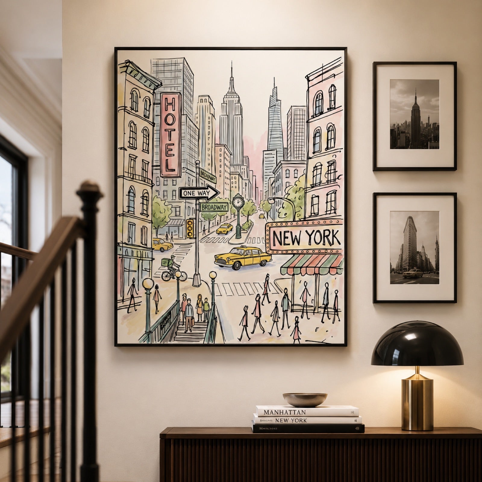 New York City Watercolor Sketch Wall Art Decor – preview 3
