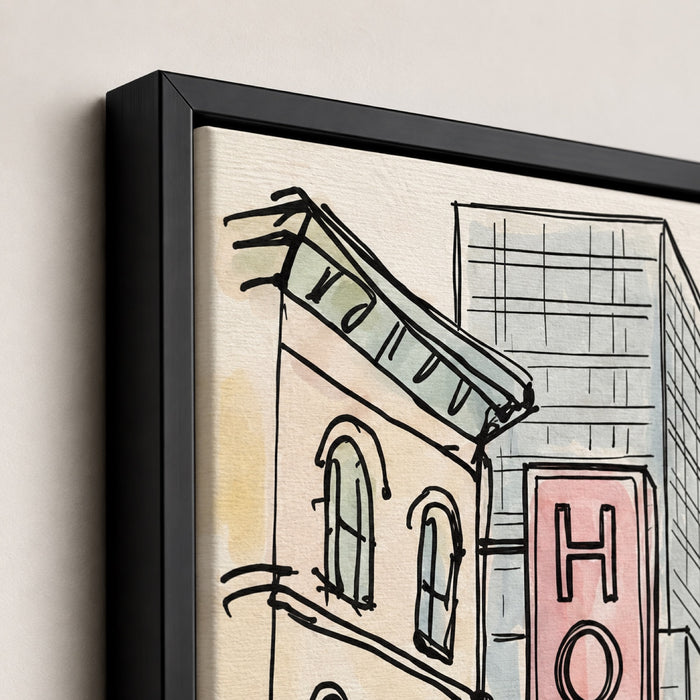 New York City Watercolor Sketch Wall Art Decor
