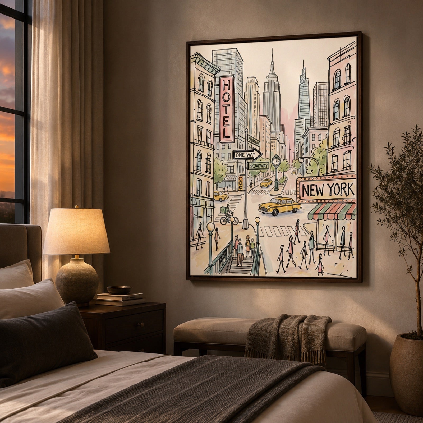 New York City Watercolor Sketch Wall Art Decor – preview 6