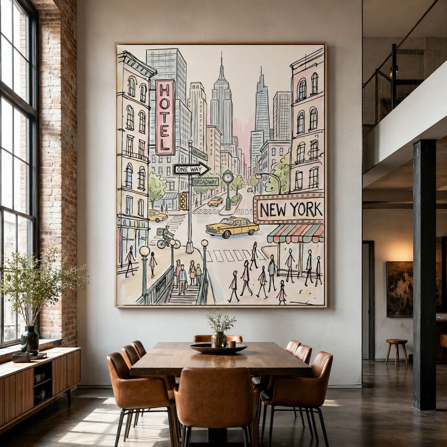 New York City Watercolor Sketch Wall Art Decor – preview 7