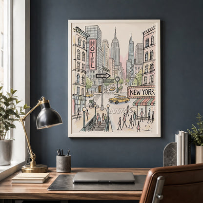 New York City Watercolor Sketch Wall Art Decor – preview 9