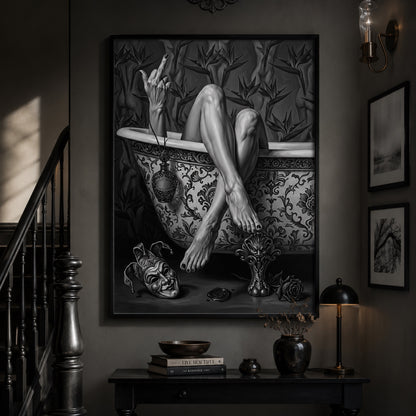 Noir Bath and the Jester Mask Wall Art Decor preview 10