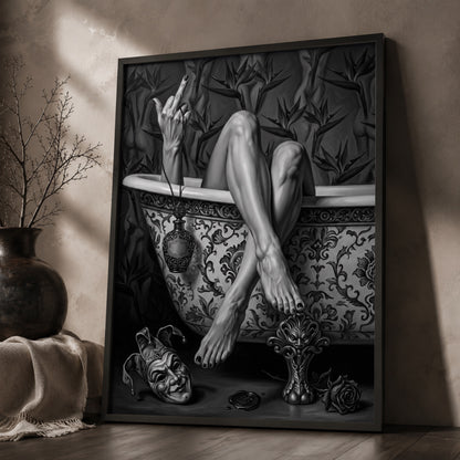 Noir Bath and the Jester Mask Wall Art Decor preview 2