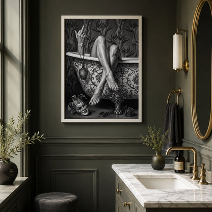 Noir Bath and the Jester Mask Wall Art Decor preview 4