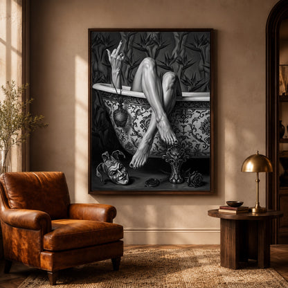 Noir Bath and the Jester Mask Wall Art Decor preview 5