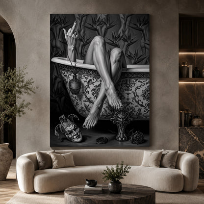 Noir Bath and the Jester Mask Wall Art Decor preview 6