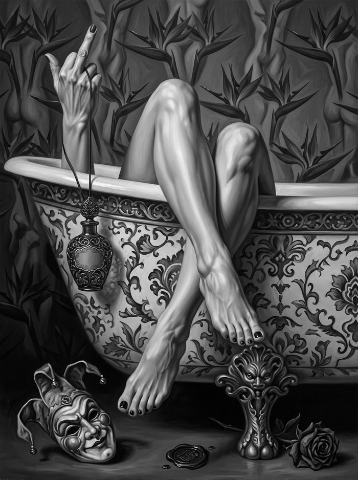 Noir Bath and the Jester Mask Wall Art Decor