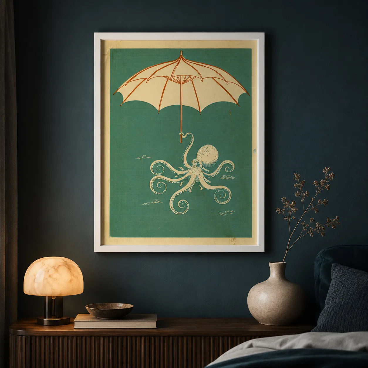 Octopus Under Umbrella Wall Art Decor - Wall Art Decor - lifestyle