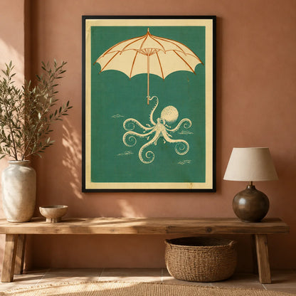 Octopus Under Umbrella Wall Art Decor - Wall Art Decor - view 11