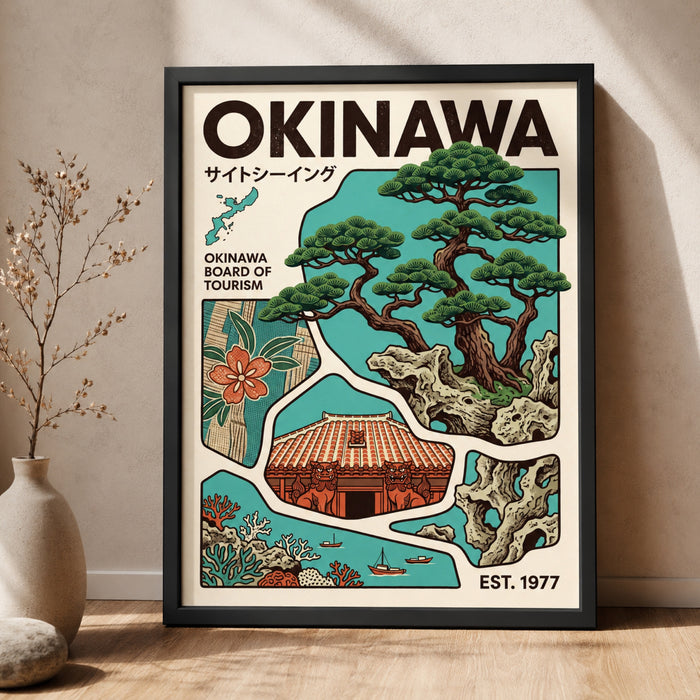Okinawa Japan Vintage Travel Wall Art Decor