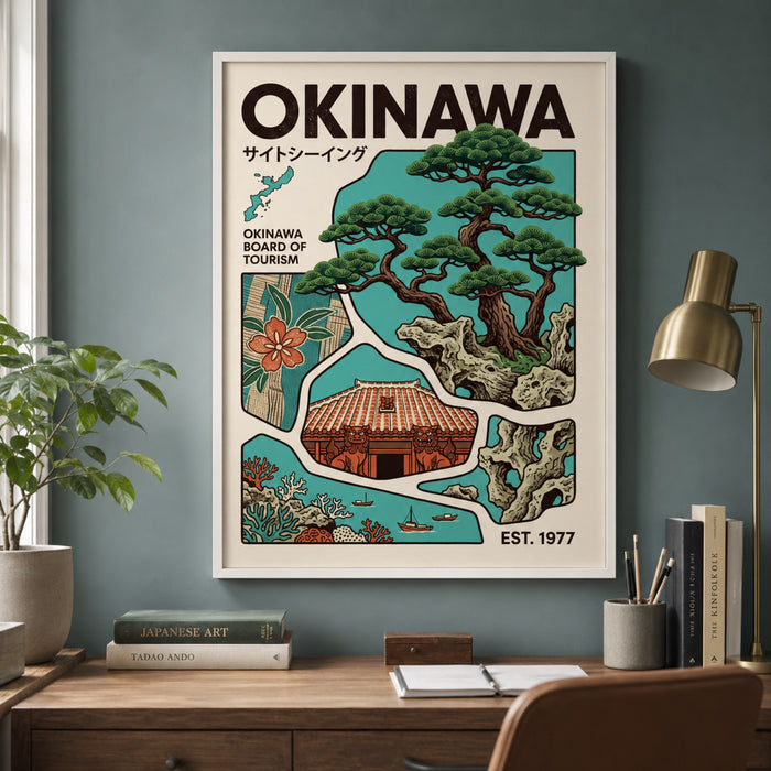 Okinawa Japan Vintage Travel Wall Art Decor